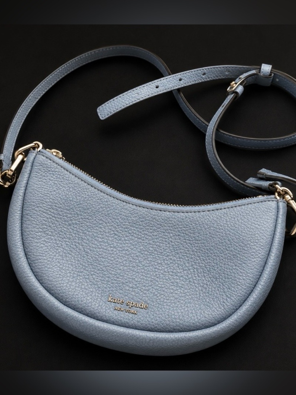 Kate spade Light Blue Half-Moon Leather Shoulder Bag